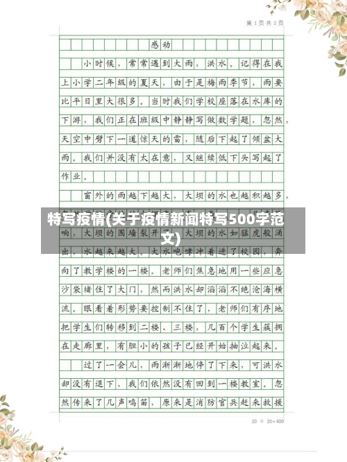 特写疫情(关于疫情新闻特写500字范文)