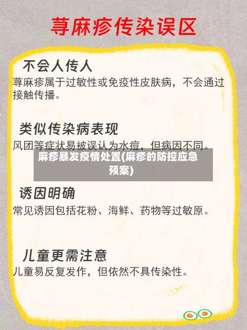 麻疹暴发疫情处置(麻疹的防控应急预案)