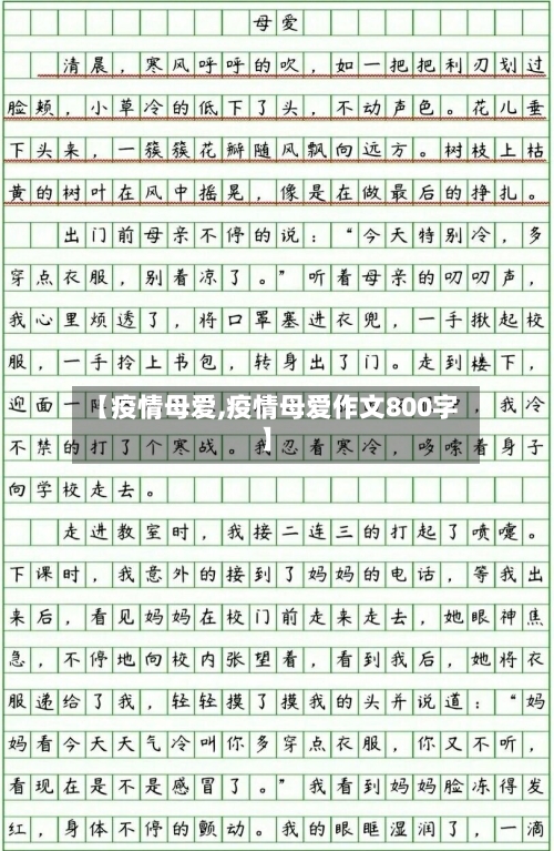 【疫情母爱,疫情母爱作文800字】-第3张图片
