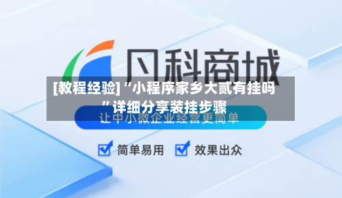 [教程经验]“小程序家乡大贰有挂吗	”详细分享装挂步骤-第2张图片