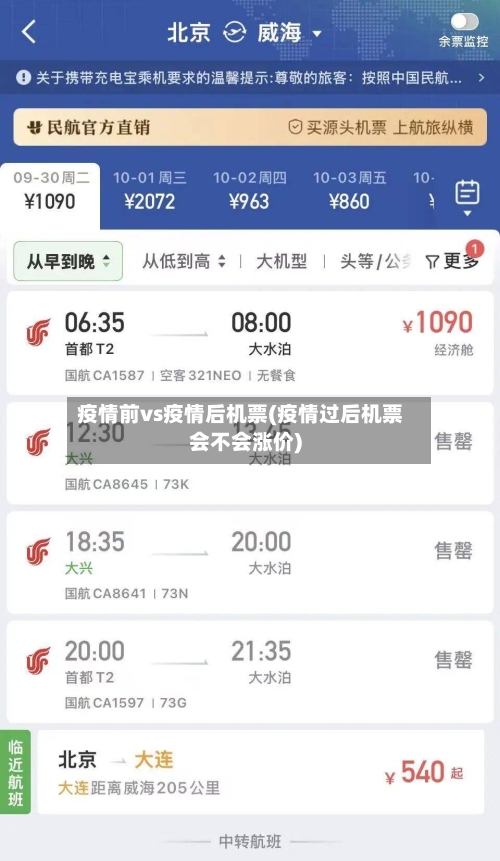 疫情前vs疫情后机票(疫情过后机票会不会涨价)